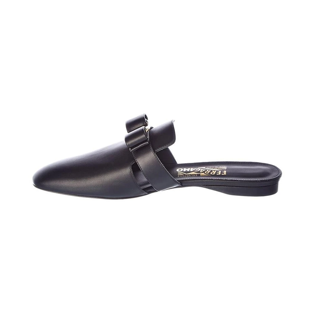 商品[国内直发] Salvatore Ferragamo|Salvatore Ferragamo 菲拉格慕 女士黑色牛皮拖鞋 01-P963-715346,价格¥3339,第1张图片