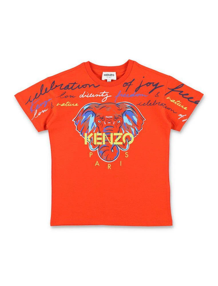 商品Kenzo|Kenzo Kids Elephant Printed Crewneck T-Shirt,价格¥355,第1张图片