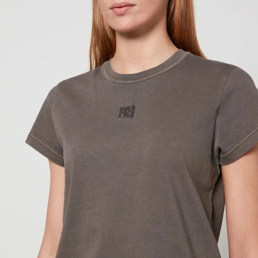 商品Alexander Wang|Alexander Wang Women's Essential Jsy Shrunk Tee W/Puff Logo & Bound Neck - Washed Cola,价格¥604,第4张图片详细描述