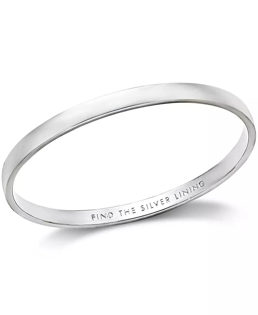 商品Kate Spade|Silver-Tone "Find The Silver Lining" Message Bangle Bracelet,价格¥362,第1张图片
