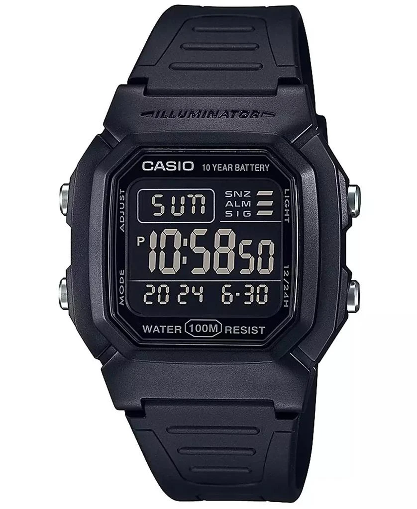 商品Casio|Men's Digital Blackout Black Resin Strap Watch 36.8mm,价格¥150,第1张图片