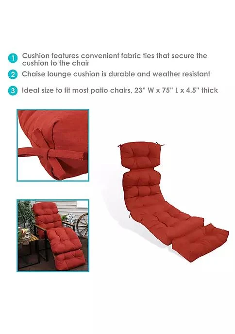 商品belk|Decor Indoor Outdoor Olefin Tufted Chaise Lounge Chair Cushions   Red,价格¥754,第4张图片详细描述
