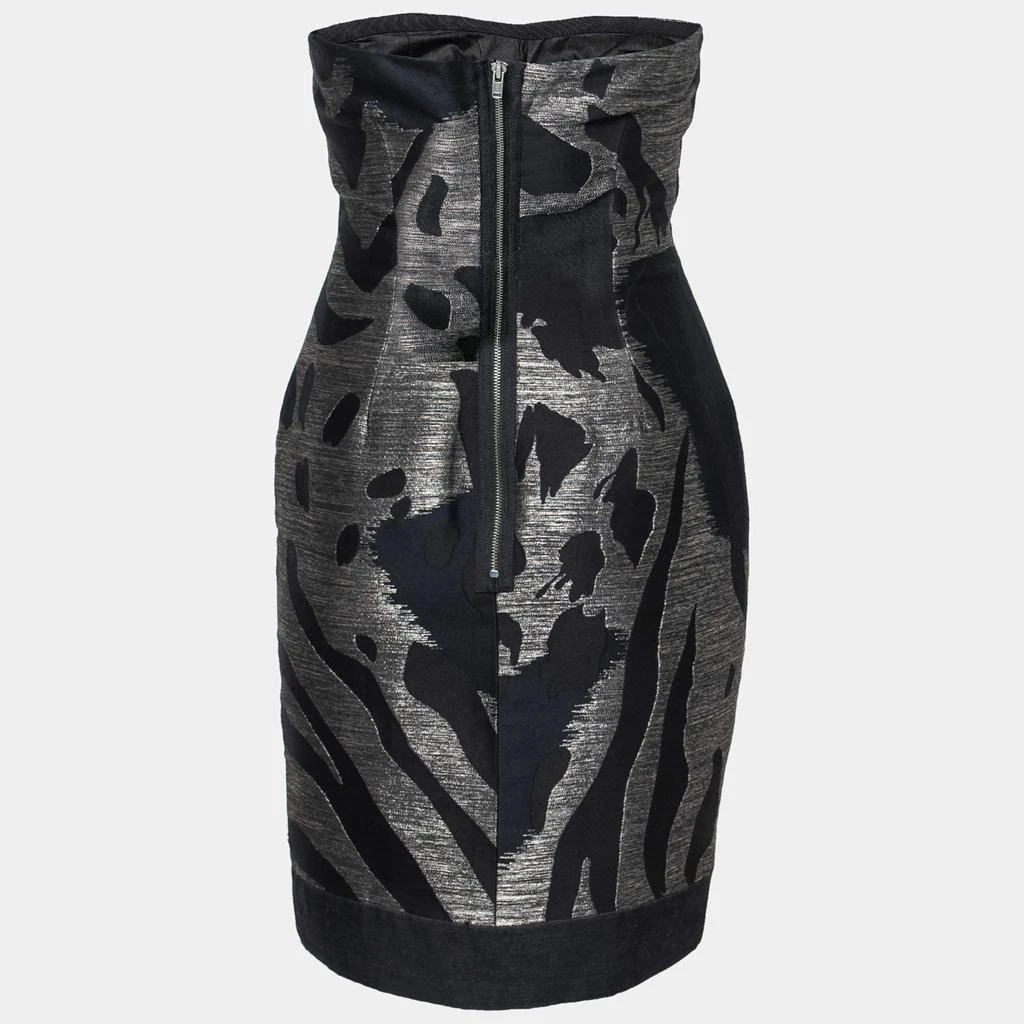 商品[二手商品] Yigal Azrouël|Yigal Azrouel Black and Bronze Wool Jacquard Strapless Dress S,价格¥2103,第2张图片详细描述