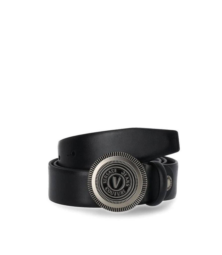 商品Versace|VERSACE JEANS  V-EMBLEM BLACK BELT,价格¥857,第1张图片