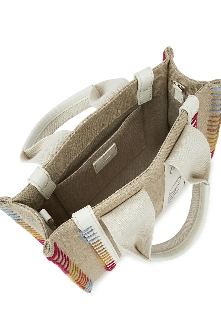 商品Chloé|Woody small whipstitched canvas tote,价格¥9775,第4张图片详细描述