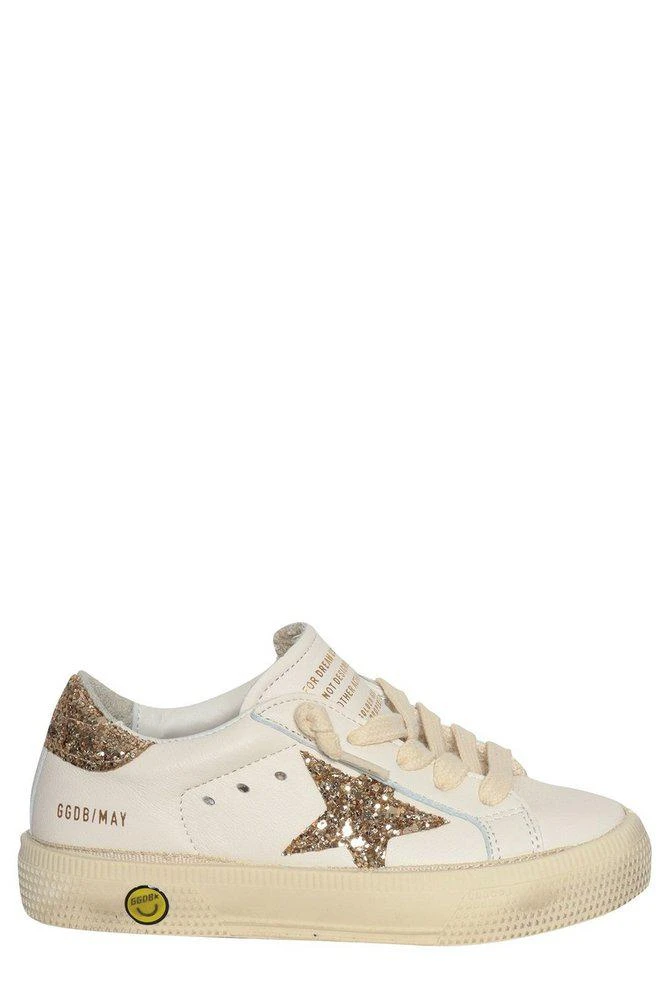 商品Golden Goose|Golden Goose Kids May Glitter Star Patch Sneakers,价格¥1807,第1张图片