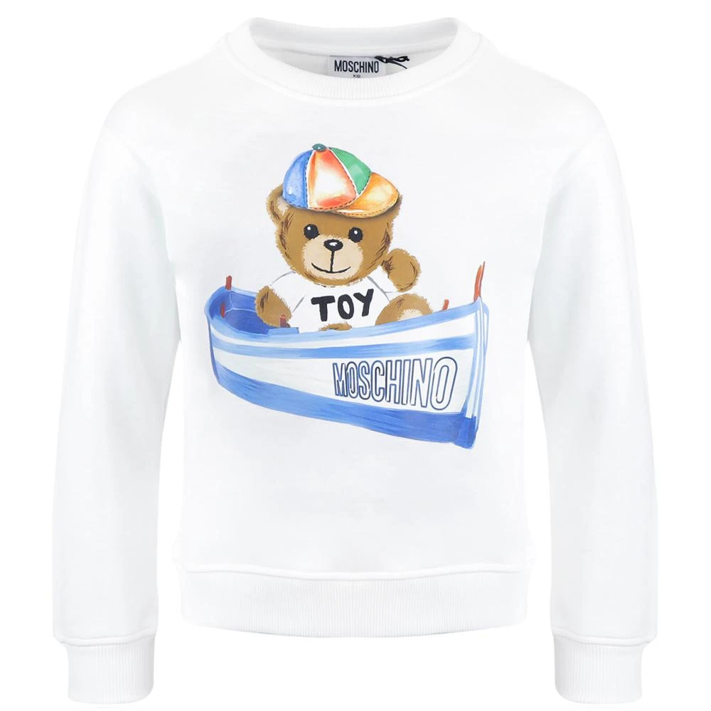 商品Moschino|White Sailboat Teddy Sweatshirt,价格¥435,第1张图片