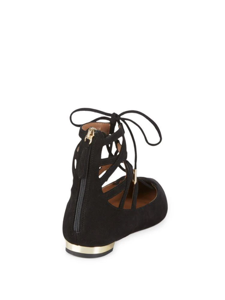 商品Aquazzura|Belgravia 麂皮绑带平底鞋,价格¥5464,第2张图片详细描述