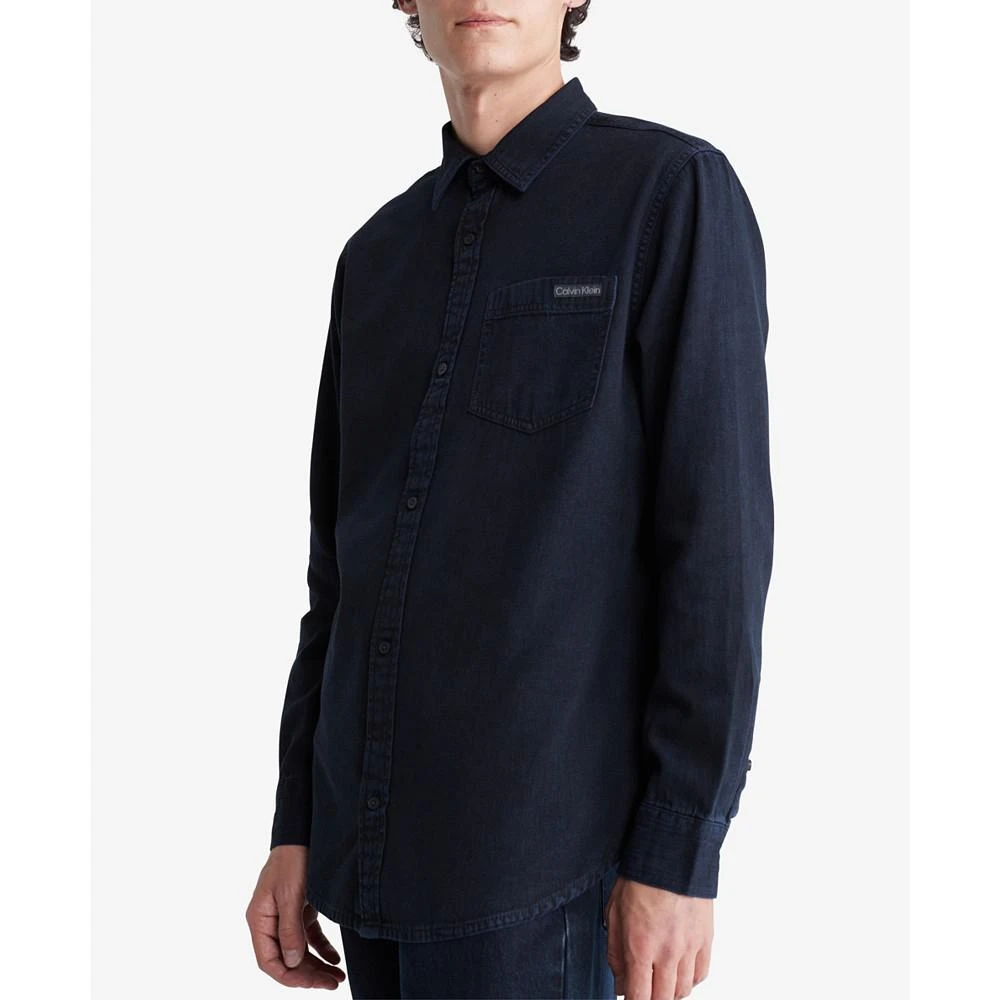 商品Calvin Klein|Men's Blue Black Stone Denim Shirt,价格¥330,第3张图片详细描述