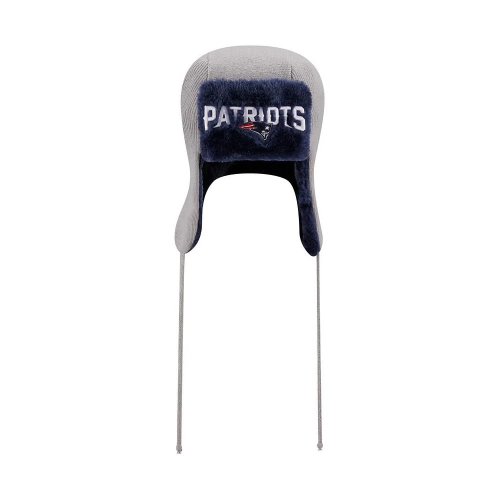 商品New Era|Men's Silver New England Patriots Helmet Head Trapper Knit Hat,价格¥261,第4张图片详细描述