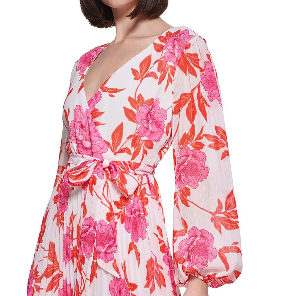 商品Kensie|Floral-Print Chiffon Midi Dress,价格¥596,第4张图片详细描述