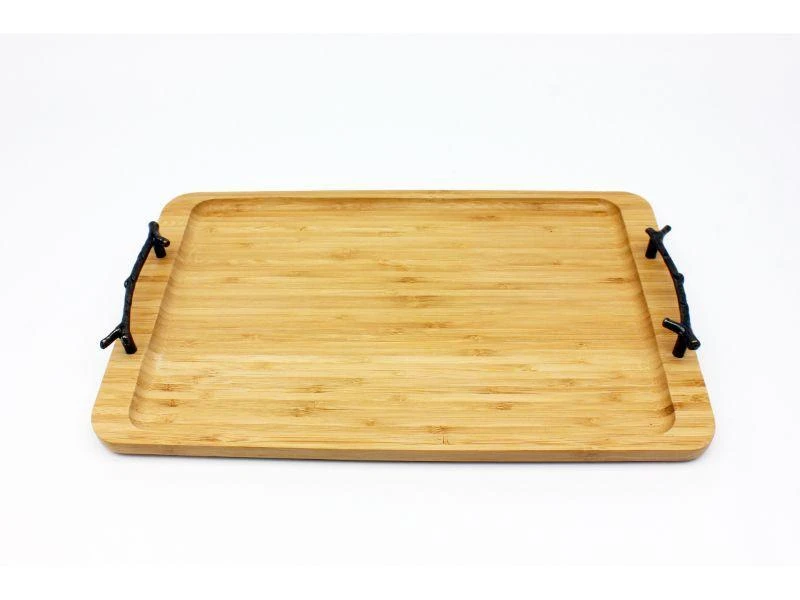 商品BergHOFF|Bamboo Tray with Wrought Iron Handles, 15.5",价格¥317,第2张图片详细描述