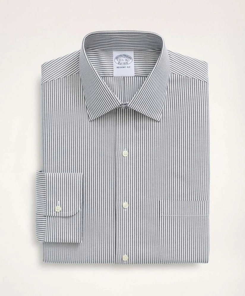 商品Brooks Brothers|Stretch Regent Regular-Fit Dress Shirt, Non-Iron Herringbone Candy Stripe Ainsley Collar,价格¥368,第3张图片详细描述