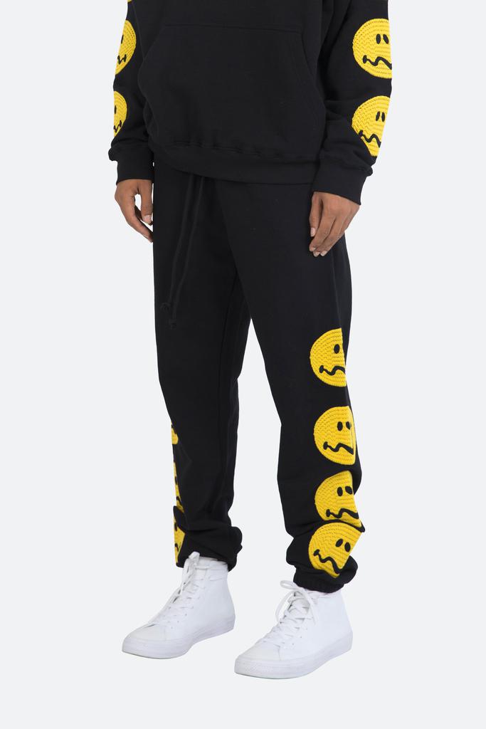 Crooked Smile Sweatpants - Black商品第4张图片规格展示