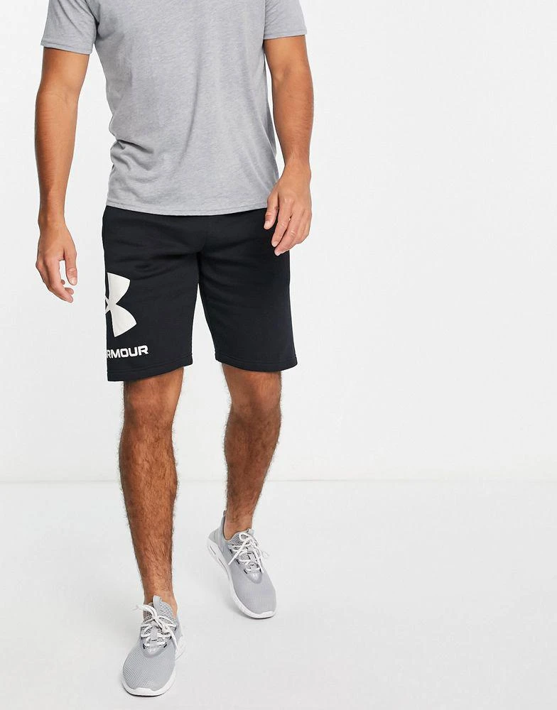 商品Under Armour|Under Armour Rival fleece large logo shorts in black,价格¥209,第2张图片详细描述