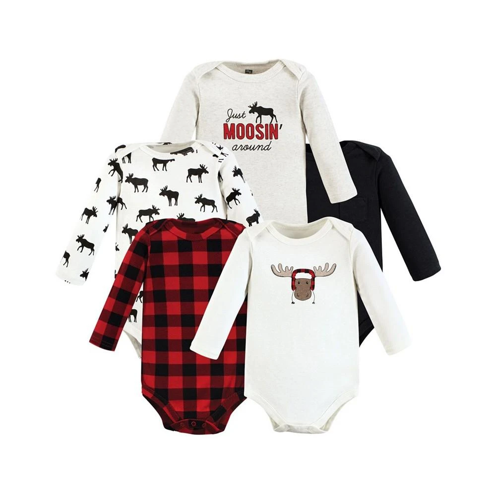 商品Hudson|Baby Boys Long-Sleeve Bodysuits, Pack of 5,价格¥173,第1张图片