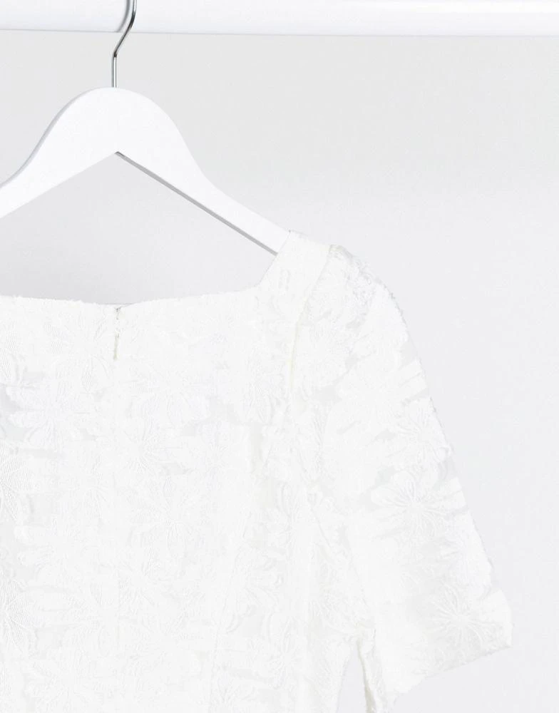 商品& Other Stories|& Other Stories square neck lace mini dress in white,价格¥302,第4张图片详细描述