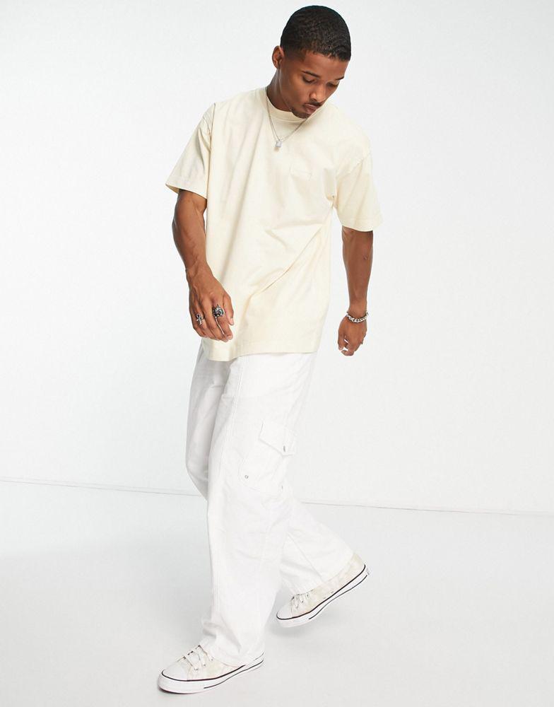 Carhartt WIP marfa raw seam t-shirt in light beige商品第4张图片规格展示