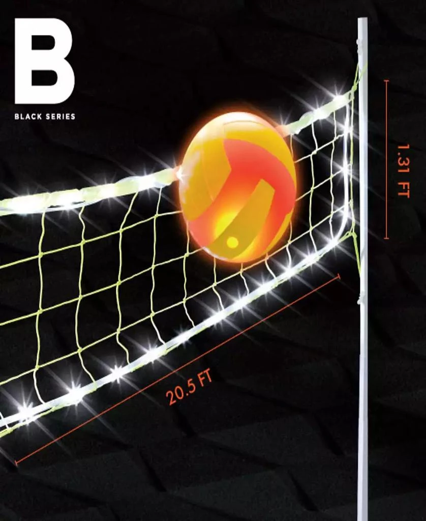 Night Glow Volleyball Set, LED Light-Up Ball and Stand Up Net 商品