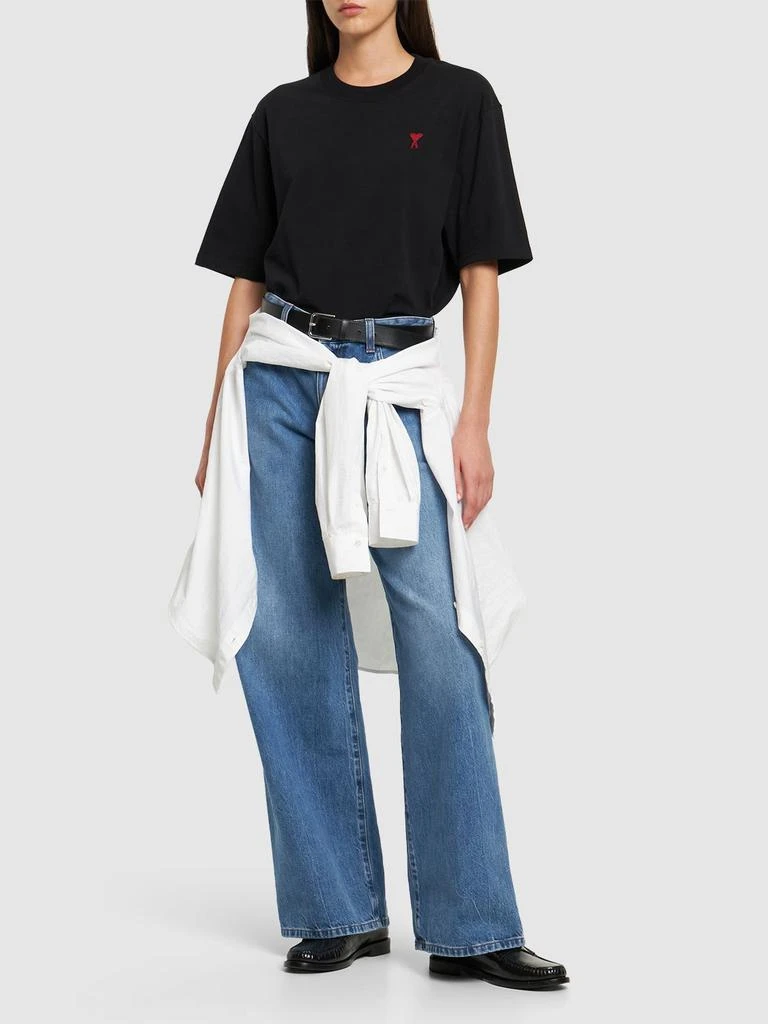 商品AMI|Red Ami De Coeur Cotton Jersey T-shirt,价格¥1472,第1张图片详细描述