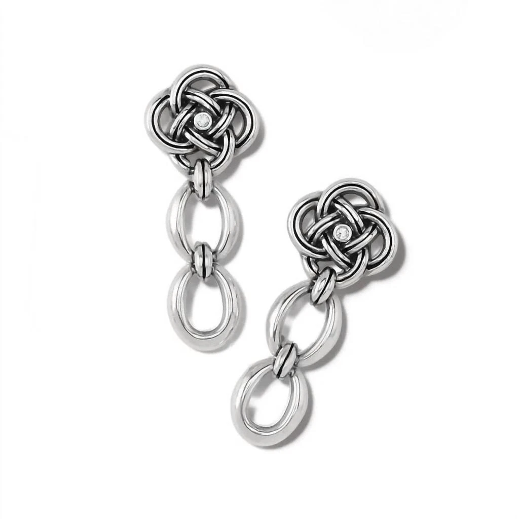 商品Brighton|Women's Interlok Knot Link Post Drop Earrings In Silver,价格¥470,第1张图片