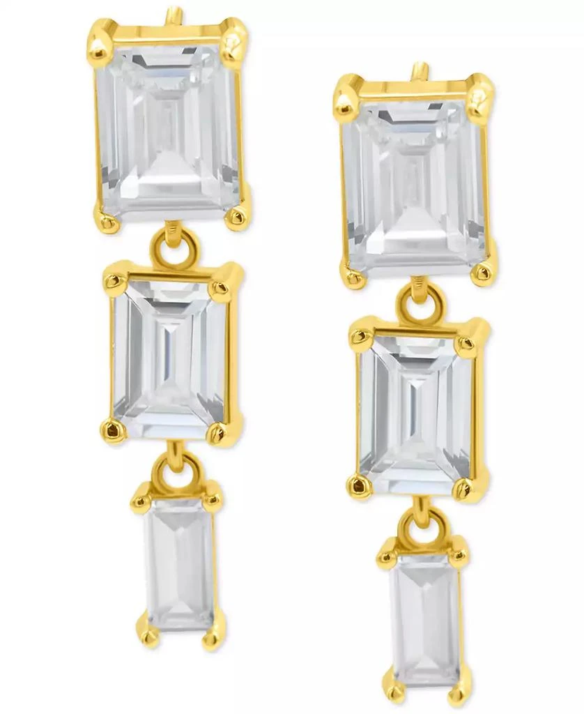 商品ADORNIA|14k Gold-Plated Rectangle Crystal Triple Drop Earrings,价格¥221,第1张图片