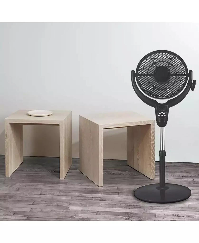 商品Optimus|14 Inch Louver Rotating Oscil Pedestal Air Circulator with Remote, LED and Timer,价格¥747,第2张图片详细描述