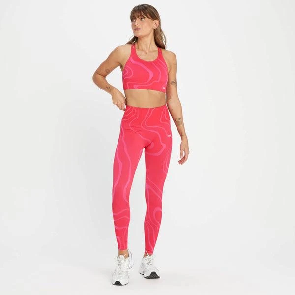 商品Myprotein|MP Women's Tempo Wave Seamless Leggings - Rouge Red,价格¥223,第4张图片详细描述