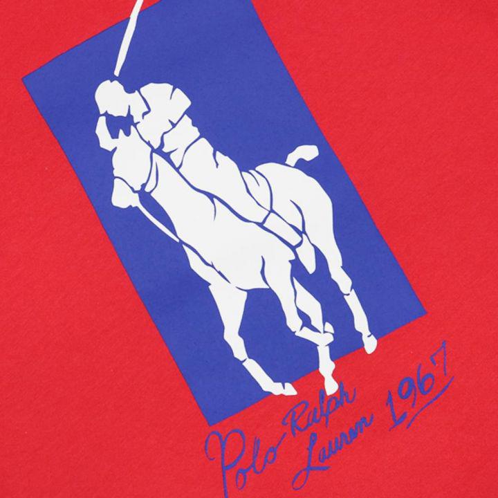 Red Short Sleeve Polo Pony Logo T Shirt商品第2张图片规格展示
