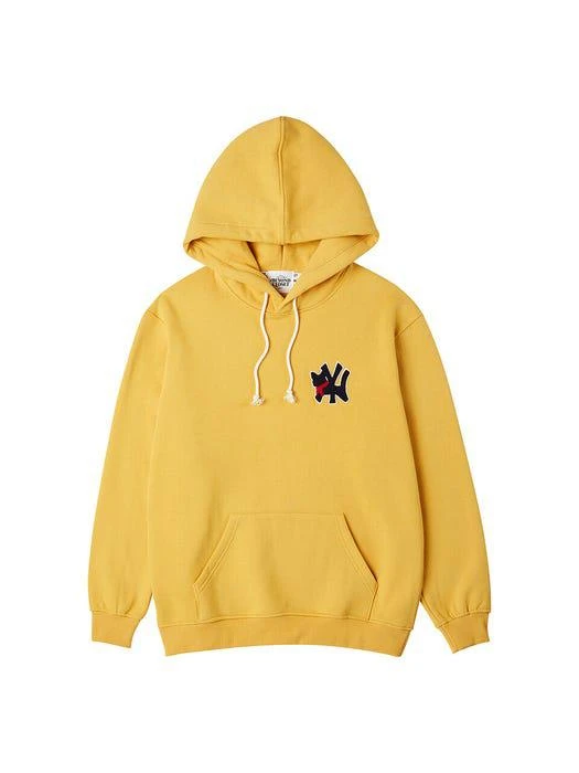 商品beyondcloset|Classic Baseball Logo Wappen Fleece-Back Hoodie Yellow,价格¥612,第1张图片