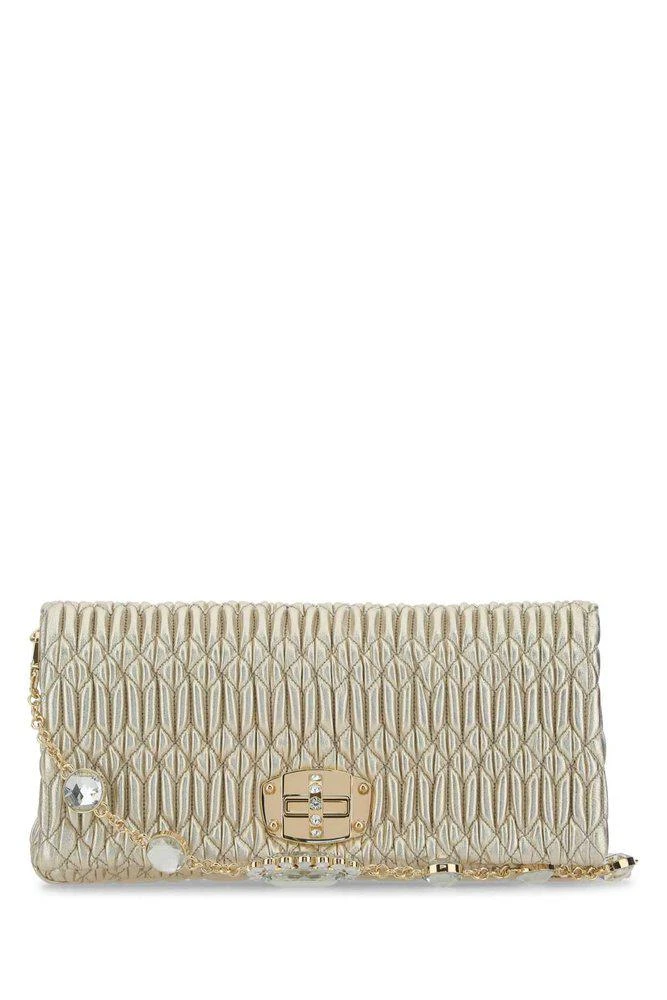 商品Miu Miu|Miu Miu Iconic Crystal Cloqué Shoulder Bag,价格¥12053,第1张图片