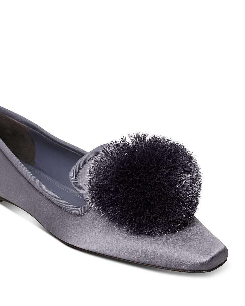 Women's Pom Pom Smoking Slipper Flats商品第4张图片规格展示