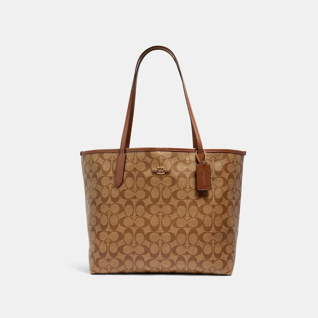 Coach Outlet Coach Outlet City Tote In Signature Canvas 8