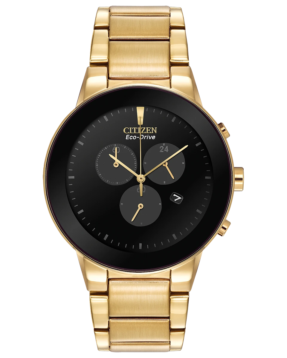 商品Citizen|西铁城男士机械表 Eco-Drive AT2242-55E 金色不锈钢表带,价格¥2362,第1张图片