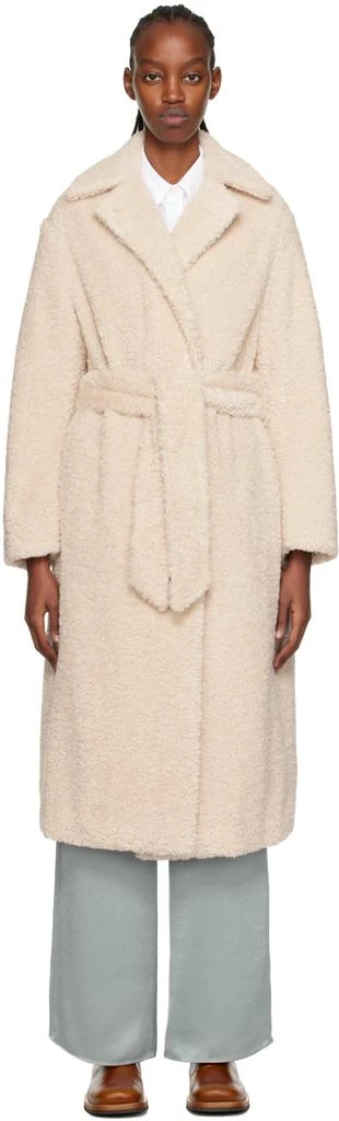 商品Vince|Beige Textured Faux-Fur Coat,价格¥2840,第1张图片