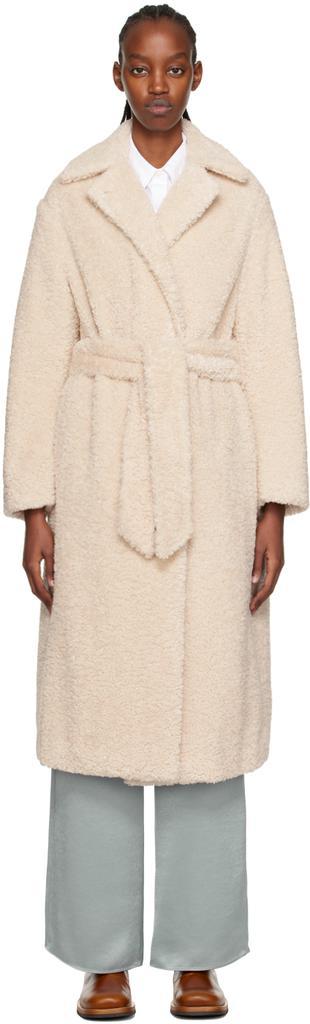 商品Vince|Beige Textured Faux-Fur Coat,价格¥7941,第1张图片