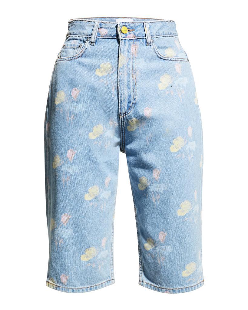 商品Ganni|Organic Cotton Graphic Printed Wide-Leg Jeans,价格¥671,第4张图片详细描述