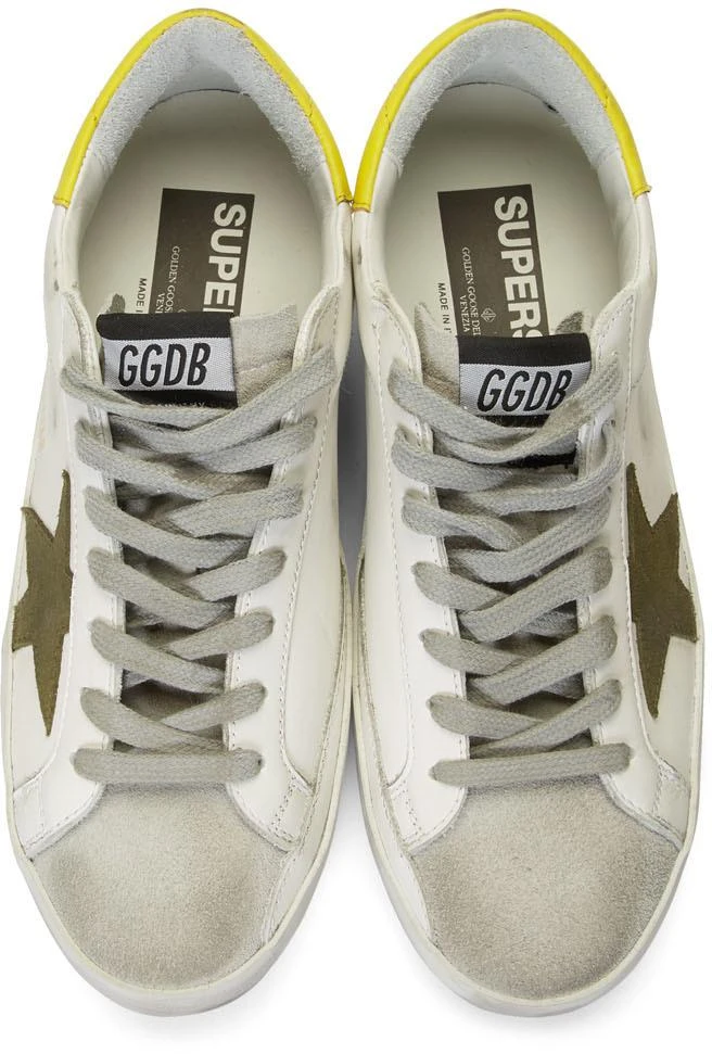 商品Golden Goose|White & Khaki Superstar Sneakers,价格¥2316,第5张图片详细描述