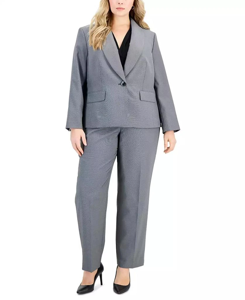 商品Le Suit|Plus Size Shawl-Collar Single-Button Pantsuit Set,价格¥1176,第4张图片详细描述