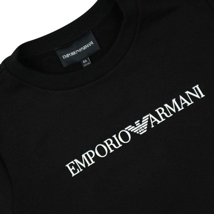商品Emporio Armani|Black Crew Neck Logo Sweatshirt,价格¥1065-¥1106,第4张图片详细描述