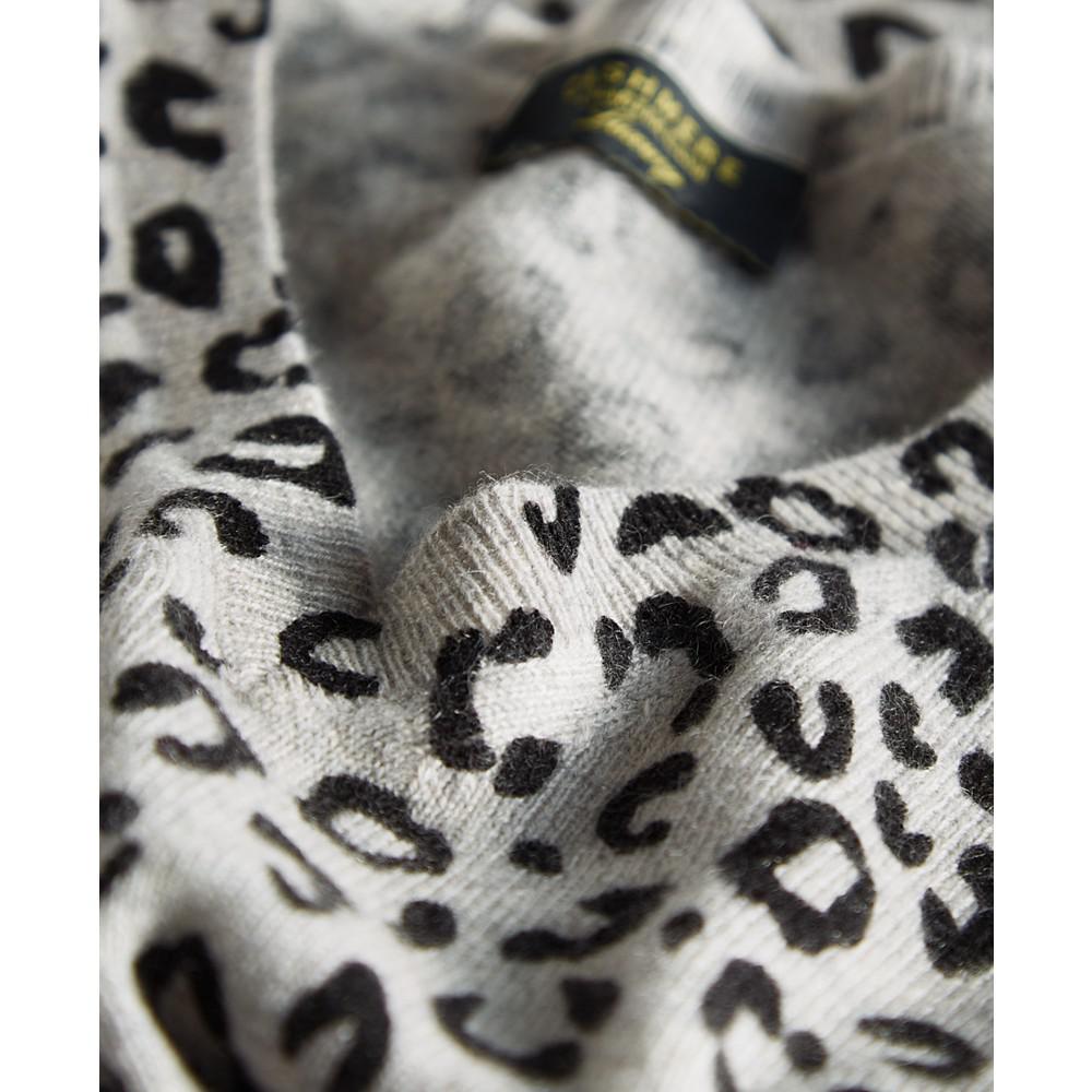 Women's 100% Cashmere Cheetah Sweater, Created for Macy's商品第5张图片规格展示