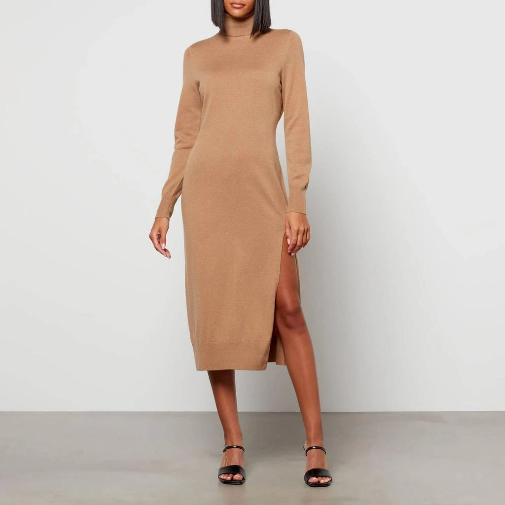 商品Michael Kors|MICHAEL Michael Kors Women's Easy Tnk Slit Midi Dress - Café,价格¥1111,第1张图片