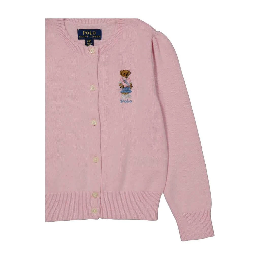 商品Ralph Lauren|Kids Pink Polo Bear Knit Cardigan,价格¥519,第3张图片详细描述