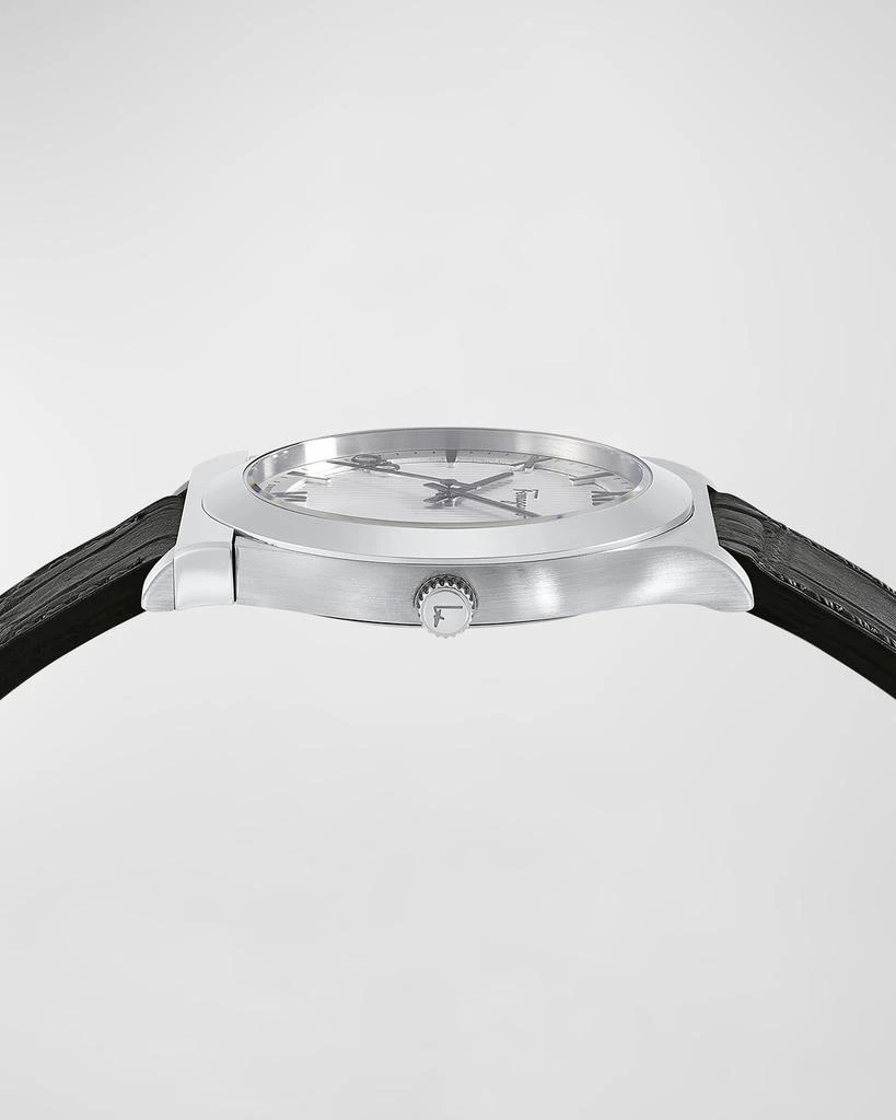商品Salvatore Ferragamo|Men's Gancini Leather Strap Watch, 41mm,价格¥6599,第2张图片详细描述