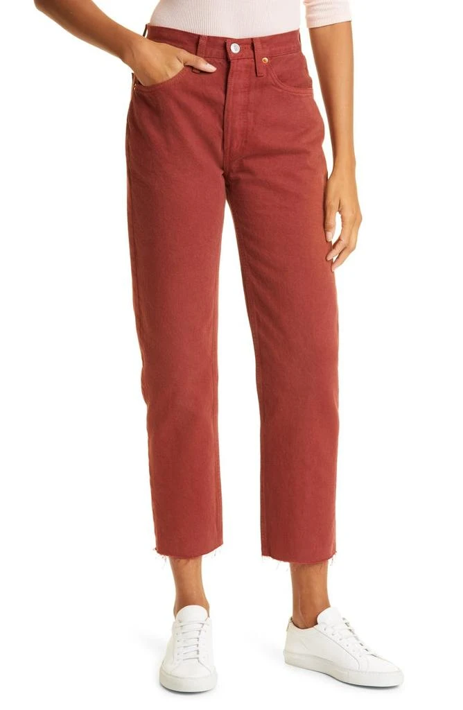 商品Re/Done|Originals High Waist Stove Pipe Jeans,价格¥296,第1张图片