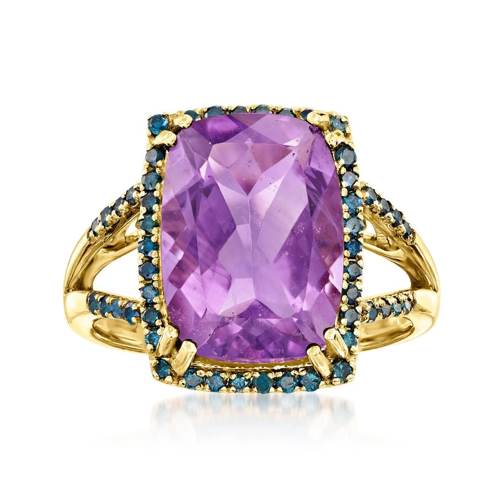 商品Ross-Simons|Amethyst and . Diamond Ring in 14kt Yellow Gold,价格¥6338,第1张图片