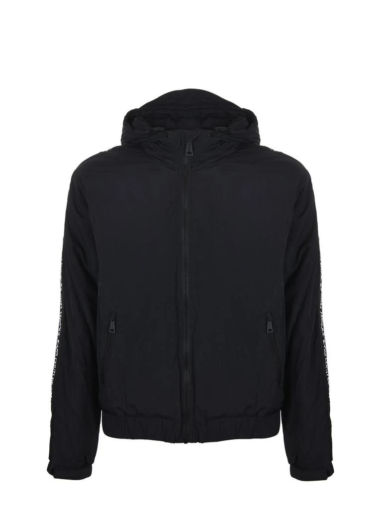 商品Versace|Versace Jeans Couture Logo-Tape Zipped Hooded Jacket,价格¥2711,第1张图片