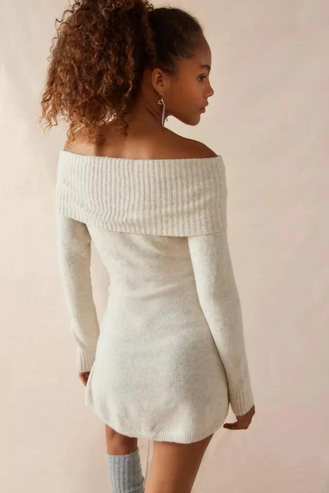 商品Urban Outfitters|UO Blake Knit Off-The-Shoulder Mini Dress,价格¥525,第5张图片详细描述