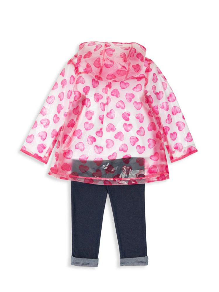 商品Little Me|Little Girl's 3-Piece Heart Print Raincoat Set,价格¥198,第2张图片详细描述