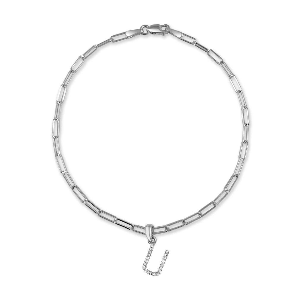 14k White Gold & Diamond Initial Link Bracelet 商品